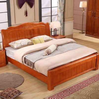 新中式实木床1.8米双人床厚实储物床1.5米单人现代中式床厂家直销