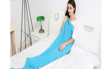 厂家直批亚马逊SMT爆款毛线毯美人鱼毯子针织毯沙发空调居家毯