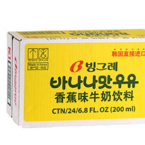 新日期!韩国进口 宾格瑞banana 香蕉牛奶 饮料 24盒
